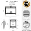 Racxily Sturdy Twin Over Twin Bunk Bed Metal Black for Kids and Adult, Twin Over Twin Bunk Bed with Ladder and Guardrails, Beds for Bedroom - 3 of 4