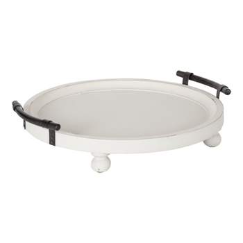 Kate and Laurel Bruillet Round Wooden Footed Tray