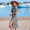 Women's Striped Side Split Midi Cover-Up Dress - Cupshe - 3 of 4