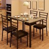 5 Piece Kitchen Dining Room Table Chair Set for Small Space, Indoor Modern Dinette Set for 4, Square Dinner Table Set for Dinette, Breakfast - 3 of 4