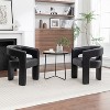 SEYNAR Modern Glam PU Leather Upholstered Dining Chair, Open-Back Accent Chair Set of 2 - 2 of 4