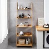Tangkula 5-Tier Bamboo Ladder Shelf Wall-Leaning Bookshelf Display Bookcase Storage Rack - 3 of 4