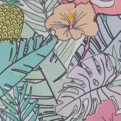 lilac tropical and pink flamingos