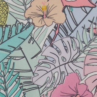 lilac tropical and pink flamingos