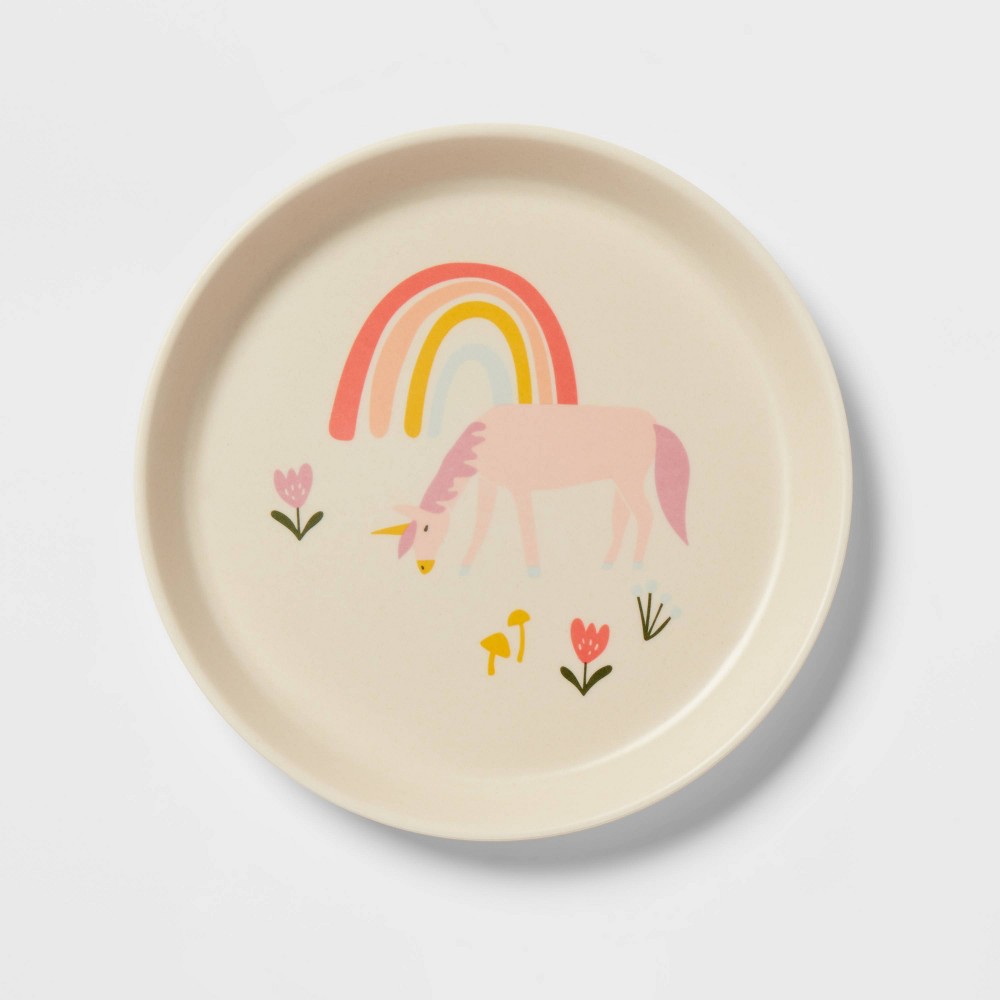 Photos - Other kitchen utensils Kids' Bamboo Melamine Plate Unicorn - Pillowfort™