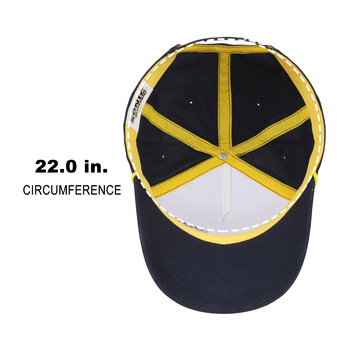 Sonic The Hedgehog Gold Rings Youth Navy Traditional Adjustable Hat - thumbnail 6