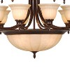 VAXCEL Brussels 15 Light 2-Tier Bronze Traditional Chandelier Amber Glass Shades - 3 of 4