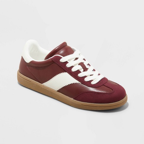 Women s Spencer Fashion Sneakers With Memory Foam Insole Universal Thread Burgundy 6.5 Target