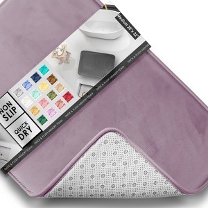 Hearth & Harbor Bathroom Rugs, Ultra Soft Velvet Memory Foam Bath Mats with PVC Backing - 1 of 4