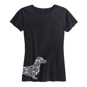 Women's - Instant Message - Decorative Dachshund Short Sleeve Graphic T-Shirt - 1 of 4