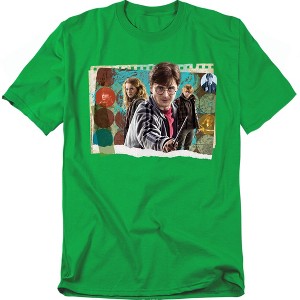 Harry Potter Harry Hermoine And Ron Photo Collage Adult T-Shirt - 1 of 4