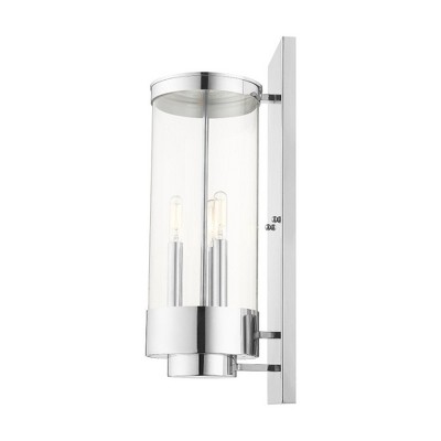 Polished Chrome 3-Light Lantern Sconce with Clear Glass