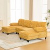 103" Extra-Large Chenille Sectional Sofa with Dual Chaise Lounges, U-Shaped Couch with Armrest Pillows for Living Room–The Pop Home - 3 of 4