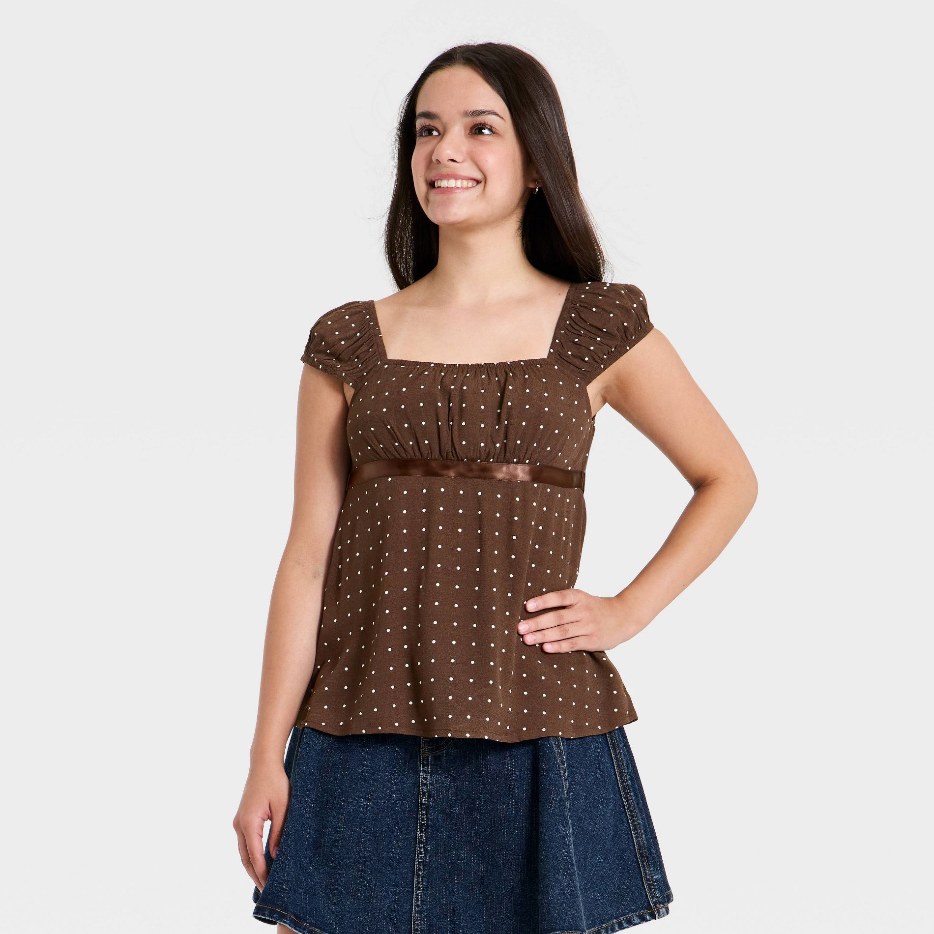 Girls' Woven Babydoll Top art class™
