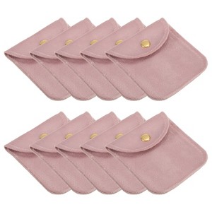 Unique Bargains Velvet Portable Rings Necklace Bracelet Earring Snap Button Storage Jewelry Pouch 20 Pcs - 1 of 4