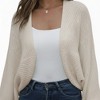 Anna-Kaci Women’s Open Front Dolman Sleeve Knit Cardigan with Soft Textured Cozy Rib Design and Relaxed Draped Silhouette - 3 of 4