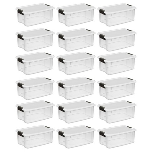 Sterilite 70 Qt Ultra Latch Box, Stackable Storage Bin With Lid