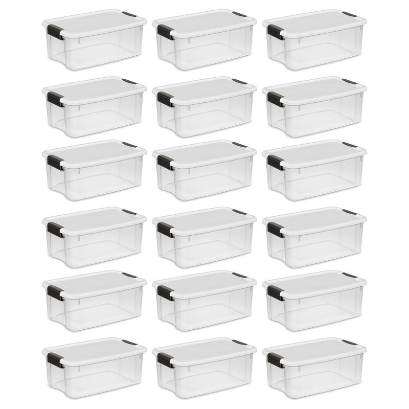 Sterilite Plastic Stackable Storage Container Bin Box Tote with White Latching Lid Organizing Solution for Home & Classroom, 1 of 7