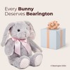 Bearington Lil' Mopsy The Stuffed Bunny Plush, 12 Inches Gray & Pink Easter Bunny with Soft Fur, Great Baby Gifts - 4 of 4