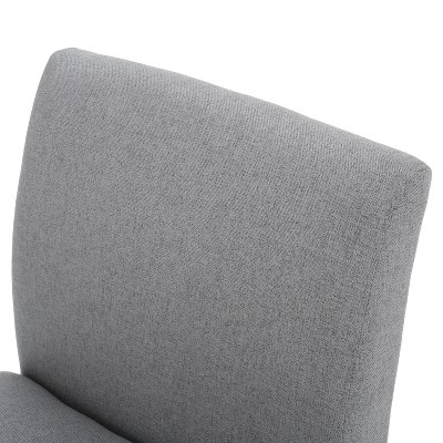Abner Matte Black Leg Geometric Gray Fabric Accent Chair