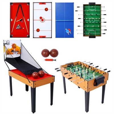YONWAY 5-in-1 Multi-Game Table - Billiards, Push Hockey, Foosball, Ping Pong and Basketball