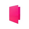 JAM Paper Heavy Duty Plastic Two-Pocket School Folders Fuchsia Pink 108/Pack 383HFUB - 4 of 4