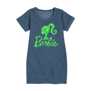 - Barbie - Logo Shamrock Pattern Graphic Short Sleeve Fleece Dress - 1 of 4
