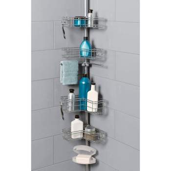 J&v Textiles Rustproof Shower Caddy Corner For Bathroom,bathtub Storage  Organizer For Shampoo Accessories,3 Or 4 Tier Adjustable Shelves (3-tier) :  Target