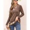 WhizMax Women's Long Sleeve Contrast Collared Shirts Patchwork Work Blouse Tunics Tops - 3 of 4