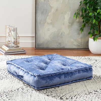 Belia 18" x 18" Blue Tufted Floor Pillow