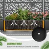 Wooakway 142"W × 72"H Black Rectangle Metal Planter Box with Trellis Raised Garden Bed with Arbor Privacy Screen with Wheels - 3 of 4