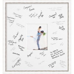 Morgan Signature Mat Picture Frame – Guest Book Alternative for Weddings, Graduations, or Retirement – Autograph Photo Mat for Signature Board - 1 of 4