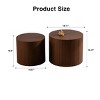 Set Of 2 Modern Nesting Coffee Tables,Accent Side Table With MDF Tabletop,Round Wooden Coffee Table For Living Room Bedroom-Coolbibila - 4 of 4