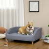 PawHut 38" Dog Sofa for Medium Large Dogs, Dog Couch with Removable Cushion, Washable Cover, Anti-slip Feet for Dogs Up to 55 lbs, Gray - image 3 of 4