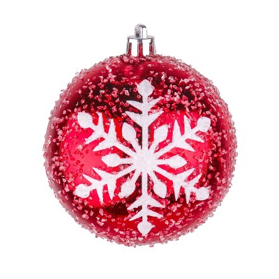 Red and White Shatterproof Snowflake Christmas Ornaments Set