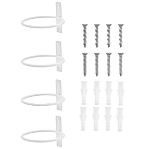 Esterno Metal Wall Ring White Planters; Wall-Mounted Garden Pot Holders Indoor / Outdoor - 1 of 4