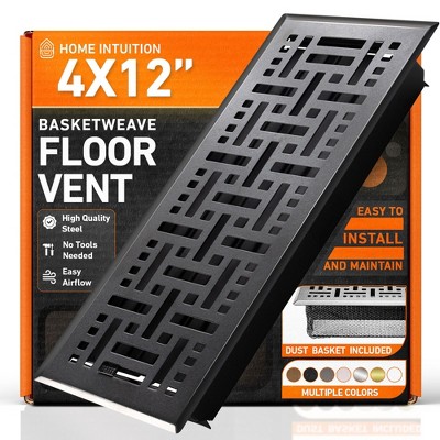 Basketweave Floor Register Vent with Mesh Cover Trap