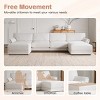 142" U-Shaped Comfy Modular Sectional Sofa Set,Wooden Frame Petal Armrest Chenille Fabric Sofas Set,6 Seater Modular Lounge Couch-Baofuwish - 3 of 4