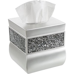 Creative Scents Brushed Nickel Tissue Box Cover Square - 1 of 4