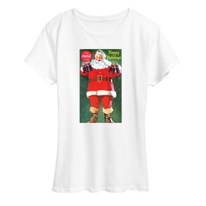 Women's - Coca-Cola - Vintage Santa With Coca Cola Bottles Short Sleeve Graphic T-Shirt - 1 of 4