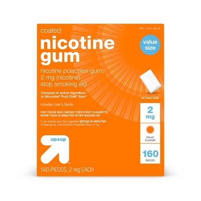 Nicotine 2mg Stop Smoking Aid Fruit Coated Gum - 160ct - up & up™