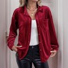 Coolmee Women's Velvet Shirts Long Sleeve Button Down Casual  Winter Tops - 2 of 4