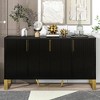 XIYUYEU Modern Sideboard with Four Doors, Metal handles & Legs and Adjustable Shelves Kitchen Cabinet - 2 of 4