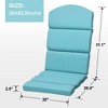 Aoodor Patio Chair Cushions for Adirondack Chairs, High-Back Design, 52"x20"x2.5" Olefin Fabric Slipcovers with Ties, for Outdoor Furniture, Set of 2 - 4 of 4