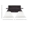Toltec Lighting Uptowne 2 - Light Vanity in  Dark Granite with 7" White Muslin Shade - 2 of 2
