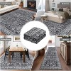 Living Room Rug Washable, Soft Vintage Floral Large Bedroom Rugs Classic Retro Indoor Floor Carpet, Low Pile Non-Slip Farmhouse Rugs - 4 of 4