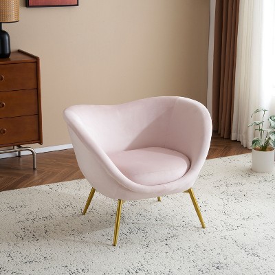 Modern Accent Chair for Living Room, Lounge Chair for Bedroom with Gold Metal Legs, Vanity Chair for Makeup Room-Christopher Knight Home