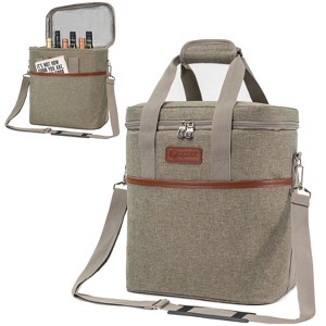 OPUX Wine Bag, 4,6 Bottle Cooler Insulated Tote Carrier Travel Picnic BYOB, Leakproof Padded Portable Party Christmas Gift - 1 of 4