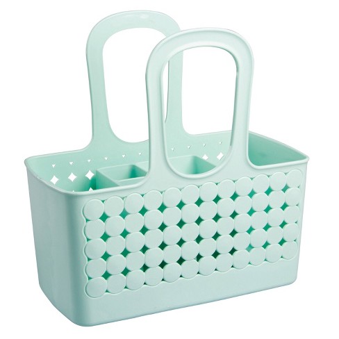 Mdesign Plastic Shower Caddy Storage Organizer Basket With Handle - Mint  Green : Target