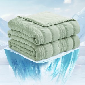 Cozy Bliss Seersucker Cooling Comforter – Lightweight Blanket Breathable & Soft Summer Bedding for Hot Sleepers - 1 of 4